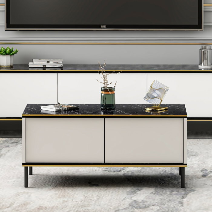Hanah Home Imaj Mesa de centro Blanca Hanah Home Imaj Mesa de centro Blanca